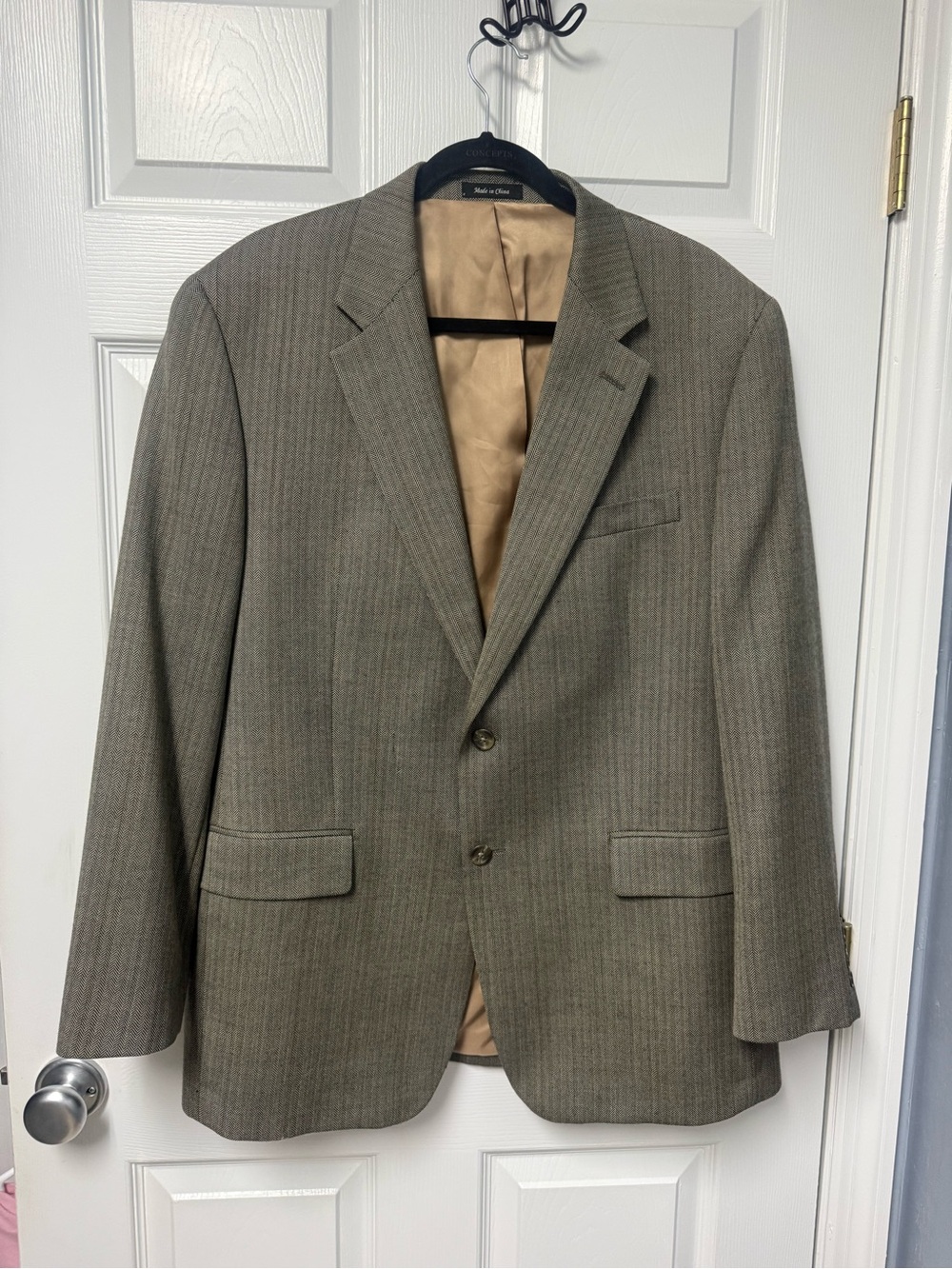Izod Men's Taupe Pinstripe Sport Coat Blazer
